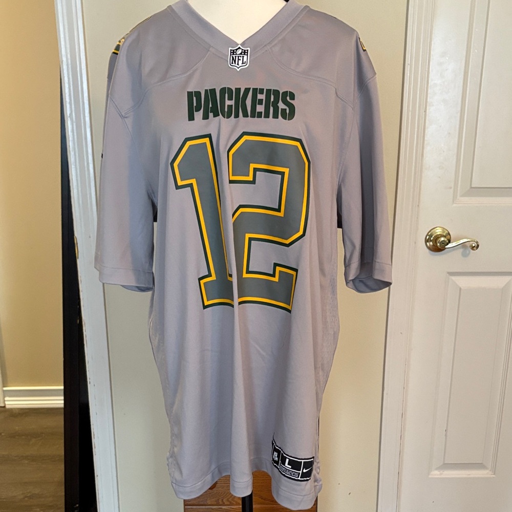 NFL Packers Gray Jersey with Green and Yellow